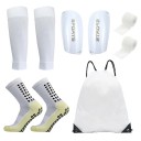 Set de 5 seturi de antrenament de fotbal pentru barbati si femei, sosete inalte 39-45 EUR, paratii pentru tibie, bandaje, husa pentru picioare, geanta 8