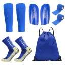 Set de 5 seturi de antrenament de fotbal pentru barbati si femei, sosete inalte 39-45 EUR, paratii pentru tibie, bandaje, husa pentru picioare, geanta 10