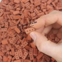 Set de 50 bucăți de cărămizi mini pentru construcții cu găuri 16 x 8 x 4,5 mm Cărămizi realiste pentru modele și miniaturi Piese de construcție 2