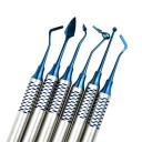Set de 6 instrumente metalice pentru umpluturi dentare cu cap de spatulă acoperit cu titan pentru rășină compozită instrumente stomatologice 3