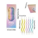 Set de 6 lumânări ondulate pentru ziua de naștere, culori pastelate, decorațiuni pentru tort, design vesel, petrecere de ziua de naștere, formă 5