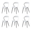 Set de 6 scaune de dining cu carcasă modelată și decupaj în spătar 83 x 43,5 x 43 cm Scaun din plastic și cadru metalic Pentru dining 1