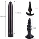 Set de 7 juguetes eróticos vibradores tapones anales bolas anales de silicona para él y para ella en embalaje discreto 4