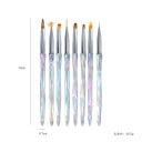 Set de 8 bucăți pensule acrilice pentru pictură 16 x 0,7 cm Aurora Pensule cosmetice subțiri pentru modelarea și decorarea unghiilor Pictură și desene 5