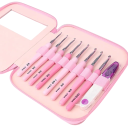 Set de 8 croșete cu mâner ergonomic moale 2,5–6 cm Foarfecă în formă de U Etui practic Accesorii pentru croșetat 1