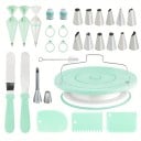 Set de 80 de unelte de patiserie pentru decorarea torturilor Vârfuri metalice Spatule Raclete Pungi de decorare Sfoară pentru tort și unelte 15