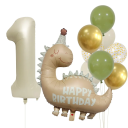 Set de baloane pentru aniversări 12 buc Baloane cu numărul 80 cm Baloane dinosaur 77 x 80 cm Baloane din latex Panglică Pai pentru umflare 4