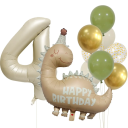 Set de baloane pentru aniversări 12 buc Baloane cu numărul 80 cm Baloane dinosaur 77 x 80 cm Baloane din latex Panglică Pai pentru umflare 7