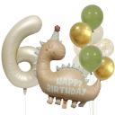 Set de baloane pentru aniversări 12 buc Baloane cu numărul 80 cm Baloane dinosaur 77 x 80 cm Baloane din latex Panglică Pai pentru umflare 9