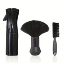 Set de barbier professionnel 3 en 1 Spray 19 x 5,5 cm Brosse 14 x 9,5 cm Peigne 14,5 x 2,7 cm Accessoires de coiffure pour barbier 1