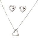 Set de bijuterii motiv dragoste 45+5 cm Colier și cercei din oțel inoxidabil Set de cadou romantic minimalist pentru femei 2