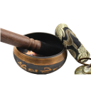 Set de boluri tibetane cântătoare cu motiv de lotus, boluri de meditație handmade pentru yoga, relaxare, terapie prin sunet, armonie și cadou unic 3