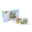 Set de ceai de după-amiază pentru copii din lemn, simulare, set de ceai, jucărie alimentară, joc de rol, jucărie educativă pentru copii mici, bucătărie de învățare 2
