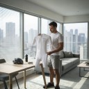 Set de ciclism pentru bărbați cu tricou cu mânecă scurtă și pantaloni scurți cu inserție Material elastic 80 % poliester și 20 % spandex Tricou 7