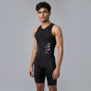 Set de ciclism pentru bărbați cu tricou fără mâneci și pantaloni scurți cu fermoar în față Material elastic 80 % poliester și 20 % spandex 6