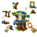 Set de construcție casă în copac 12 x 6,5 x 10 cm Set 152 bucăți Blocuri cu cărămizi Elemente de escaladă și tobogan Model creativ pentru copii ca cadou 2