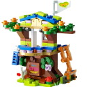 Set de construcție casă în copac 12 x 6,5 x 10 cm Set 152 bucăți Blocuri cu cărămizi Elemente de escaladă și tobogan Model creativ pentru copii ca cadou 5