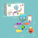 Set de construcție cu tuburi pentru apă 21 piese 27 x 26 x 7,5 cm Caracatiță cu roți rotative, duș, pahar flotant, valve și efecte de apă colorate 2