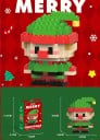 Set de construcție de Crăciun Elf 5,2 x 3,6 x 6,6 cm 161 buc Micro cărămizi Model din plastic Mini set de construcție Decorațiune de Crăciun 3