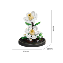 Set de construcție floare magnolie cu capac 85×96 mm Floare albă cu mijloc galben 173 piese Model decorativ elegant cu petale detaliate 2