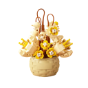 Set de construcție Ghiveci cu aranjament de primăvară 5,5 × 6,7 × 9 cm Decorațiune din cuburi Flori galbene și mini umbreluțe 1