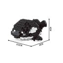 Set de construcție orcă 8 x 8,5 x 3,5 cm 266 piese Figurina decorativă marină alb-negru Animal din cărămizi pentru asamblare creativă 2