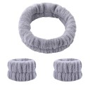Set de diadema para mujer con muñequeras para evitar que el agua gotee por tus manos Muñequeras absorbentes con diadema para el cabello Muñequeras absorbentes de agua con diadema para evitar que el cabello caiga en tu cara 6