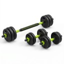 Set de greutăți de 10 kg cu gantere și bară mare cu tijă de conectare dreaptă și curbată discuri de 1,25 kg verde-negru pentru antrenamente acasă 3