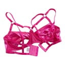 Set de lenjerie intimă pentru femei, format din trei piese, sutien cu fundă mare și decolteu din panglici, tanga cu laterale ajustabile 13