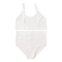 Set de lenjerie pentru femei din material elastic cu dantelă, chiloți cu talie înaltă și bralette fără armătură cu margine elastică 12