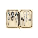 Set de manicura de 7 piezas en estuche de viaje de acero inoxidable con cortauñas para uñas encarnadas beige para manicura y pedicura en casa 1