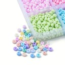 Set de mărgele 17 x 10 x 2 cm Cutie cu 15 culori separate Mărgele în compartimente pentru fabricarea bijuteriilor Mărgele colorate pentru brățări 2