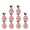 Set de Medalii Sportive 10 buc pentru Competiții cu Cupă și Spice Diametru 5 cm Aliaj de Zinc cu Panglici Tricolor pentru Copii și Evenimente Școlare 3