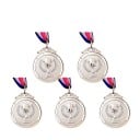 Set de Medalii Sportive 5 buc pentru Competiții cu Cupă și Spice Diametru 5 cm Aliere de Zinc cu Panglici Tricolor pentru Copii și Evenimente Școlare 3
