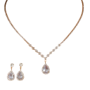 Set de modă pentru femei cu pandantiv în formă de picătură 38+16 cm cercei 2,7 cm bijuterii elegante pentru nunți, banchete și ocazii 8