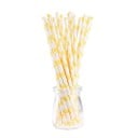 Set de paie din hârtie pentru băuturi cu motiv fructat Paie decorative drepte pentru cocktailuri și limonade, precum și alte băuturi Pachet de 25 de 4