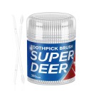 Set de periuțe dentare 2 în 1 cu perie și cârlig 300 buc periuțe interdentare din plastic în cutie albă ajutător igienic 1