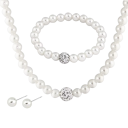 Set de perle colier 45 cm brățară 19 cm cercei 13 mm Bijuterii elegante de nuntă pentru mireasă accesorii de ocazie 1