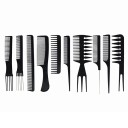 Set de piepteni de coafură, 10 bucăți, piepteni antistatici din plastic, piepteni pentru descurcarea părului, instrumente profesionale de coafură 1