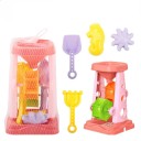 Set de plajă 20 x 12 cm Ceasuri de nisip cu lopățele și forme 5 bucăți Jucărie colorată pentru nisip pentru distracție de vară 5
