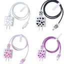 Set de protecție pentru încărcătorul și cablul iPhone, husă decorativă împotriva rupturii, 5 piese, compatibilă cu 18W/20W 3