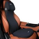Set de respaldo y cojín para automóvil de espuma viscoelástica 29 x 22 x 75 cm + 42 x 42 x 3,5 cm cojín ergonómico para asiento para mayor comodidad al conducir 2