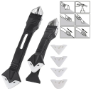 Set de scule 5 în 1, spatulă metalică de 19 x 4 cm, instrument de îndepărtare a siliconului, instrument de etanșare, îndepărtare a rosturilor, răzuitor de colțuri, spatulă de finisare 3