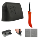 Set de scule de etanșare 9,5 x 6,5 cm Mistrie și racletă pentru silicon și poliuretan Chituire plăci ceramice Lemn Cărămizi Margini și adâncituri Renovare 4