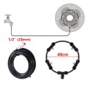 Set de sistem de răcire prin ceață cu 4 duze și furtun de 3 m din plastic și bronz cu filet interior de 1/2 inch pentru răcirea exterioară 5