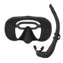 Set de snorkeling cu mască panoramică de 180° din sticlă securizată împotriva aburirii și snorkel pliabil din silicon 2