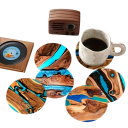 Set de sous-verres en bois 6 pcs design vintage motif bois ronds dimensions environ 10 × 10 cm sous-verres décoratifs pour tasses et verres sur la table 3