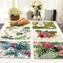 Set de table avec des fleurs tropicales 11