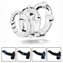 Set de tres anillos de estrangulamiento de silicona con diferentes tamaños y bolas estimulantes Embalaje discreto 4