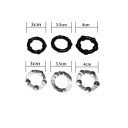 Set de tres anillos de estrangulamiento de silicona con diferentes tamaños y bolas estimulantes Embalaje discreto 6